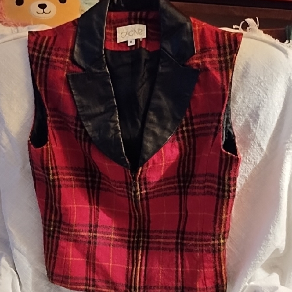 Vest - Red/Black Plaid